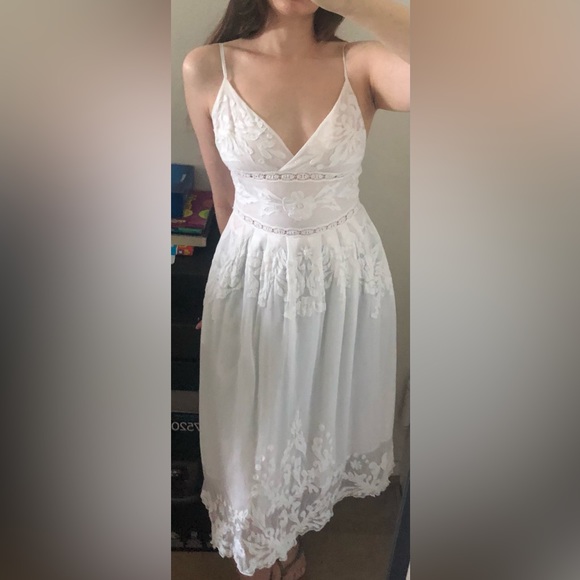 Sea New York Pleated Empire Crochet Midi Dress, 8 - Picture 12 of 13